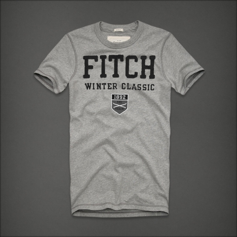 Abercrombie Fitch Hombres De Cuello Redondo Corto Remera AF5148